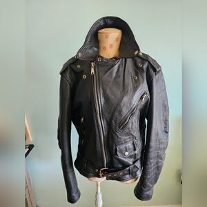 BIKER GINO Women's Leather Motorcycle Jacket
